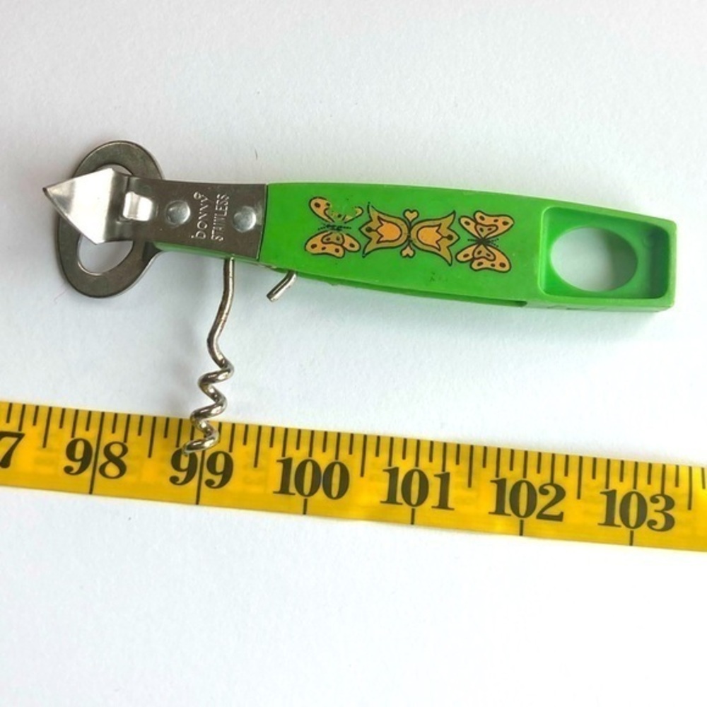 💚💛 VNTG Bottle opener corkscrew merry mushroom vibes 70s retro Tupperware ish